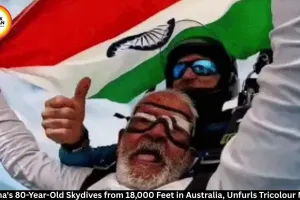 Haryana's 80-Year-Old Skydives from 18,000 Feet in Australia with Tricolour