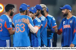 India Beat Zimbabwe by 7 Wickets in First T20I as Vaibhav Suryavanshi Smashes Record Fifty