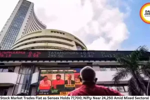 Indian Stock Market Trades Flat as Sensex Holds 77,700; Nifty Near 24,250 Amid Mixed Sectoral Trends
