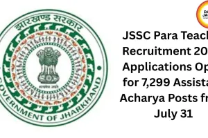 JSSC Para Teacher Recruitment 2026: Applications Open for 7,299 Assistant Acharya Posts from July 31