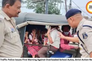 Raigarh Traffic Police Issues First Warning Against Overloaded School Autos, Strict Action Next Time