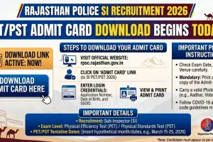 Rajasthan Police SI Recruitment 2026: PET/PST Admit Card Download Begins Today