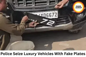 Police Crack Down on Fake Number Plates, Seize Luxury SUVs During Special Drive in Rewa