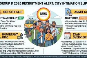 RRB Group D City Intimation Slip 2026 Out: Admit Card Coming July 31