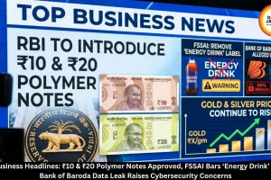 Business News Today: ₹10 & ₹20 Polymer Notes, FSSAI Energy Drink Order, Bank of Baroda Data Leak