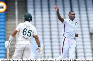 West Indies Take Control of Tarouba Test After Justin Greaves' Five-Wicket Haul, Pakistan Face Tough Chase