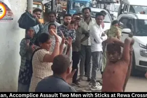 Rewa Viral : Woman Assaults Two Men with Sticks at Sirmour Chowk, Police Launch Probe