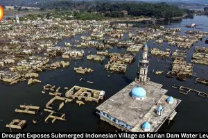 El Niño Drought Reveals Submerged Indonesian Village Beneath Karian Dam
