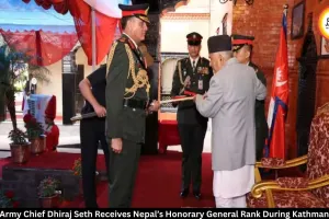 Indian Army Chief Dhiraj Seth Gets Nepal’s Honorary General Rank in Kathmandu