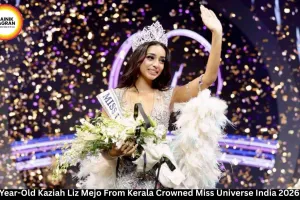 19-Year-Old Kaziah Liz Mejo From Kerala Crowned Miss Universe India 2026.