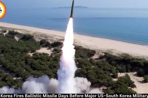 North Korea Fires Ballistic Missile Days Before Major US–South Korea Military Drills