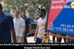 Rahul Gandhi Stages Sit-In at Delhi Police Station Over Pellet-Gun Allegations