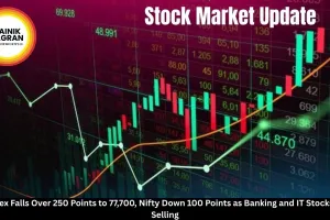 Sensex Falls 250 Points to 77,700, Nifty Down 100 Points on August 13