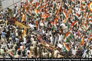 Tejashwi Yadav, Misa Bharti Detained During RJD Protest in Patna
