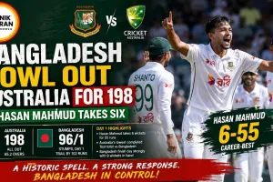 Bangladesh Bowl Out Australia for 198 as Hasan Mahmud Takes Six