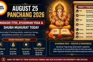 August 25 Panchang 2026: Dwadashi Tithi, Ayushman Yoga & Shubh Muhurat Today