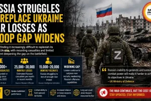 Russia Struggles to Replace Ukraine War Losses as Troop Gap Widens