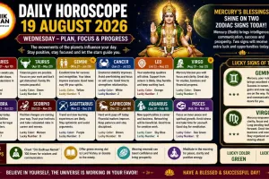 Daily Horoscope 19 August 2026 – Mercury's Blessings Shine on Two Zodiac Signs