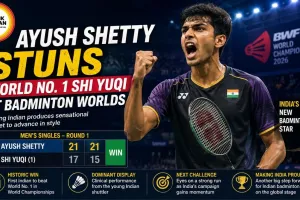 Ayush Shetty Stuns World No. 1 Shi Yuqi at Badminton Worlds