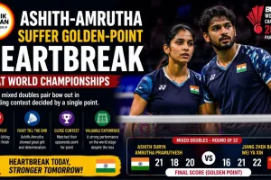 Ashith-Amrutha Suffer Golden-Point Heartbreak at World Championships