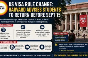 US Visa Rule Change: Harvard Advises Students to Return Before Sept 15