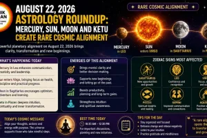 August 22, 2026 Astrology Roundup: Mercury, Sun, Moon and Ketu Create Rare Cosmic Alignment