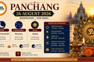 26 August 2026 Panchang: Shukla Trayodashi, Shravana Nakshatra and Auspicious Muhurat for India