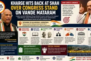 Kharge Hits Back at Shah Over Congress Stand on Vande Mataram
