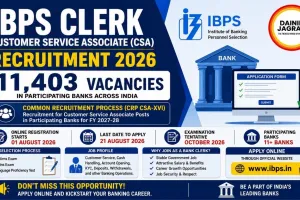IBPS Clerk CSA Recruitment 2026: 11,403 Vacancies