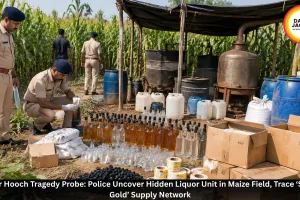 Sagar Hooch Tragedy Probe: Police Uncover Hidden Liquor Unit in Maize Field, Trace ‘Sagar Gold’ Supply Network