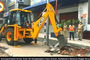 Raipur Encroachment Drive: Over 50 Shopkeepers Face Action, Bulldozers Remove Illegal Structures