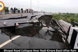 Bhopal’s Nadi Kinare Basti Faces Danger After 12-Foot Road Collapse, Residents Raise Safety Concerns.  