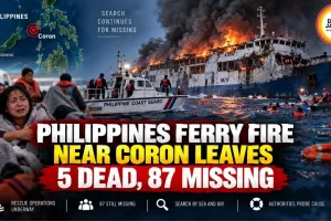 Philippines Ferry Fire Near Coron Leaves 5 Dead, 87 Missing