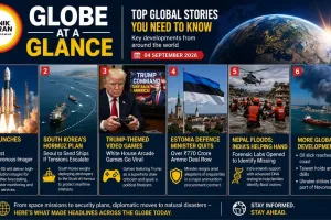 Globe at a Glance: EOS-05 Launch, Hormuz Plan, Trump Games & More
