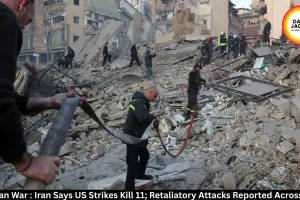 US-Iran War : Iran Says US Strikes Kill 11; Retaliatory Attacks Reported Across Gulf
